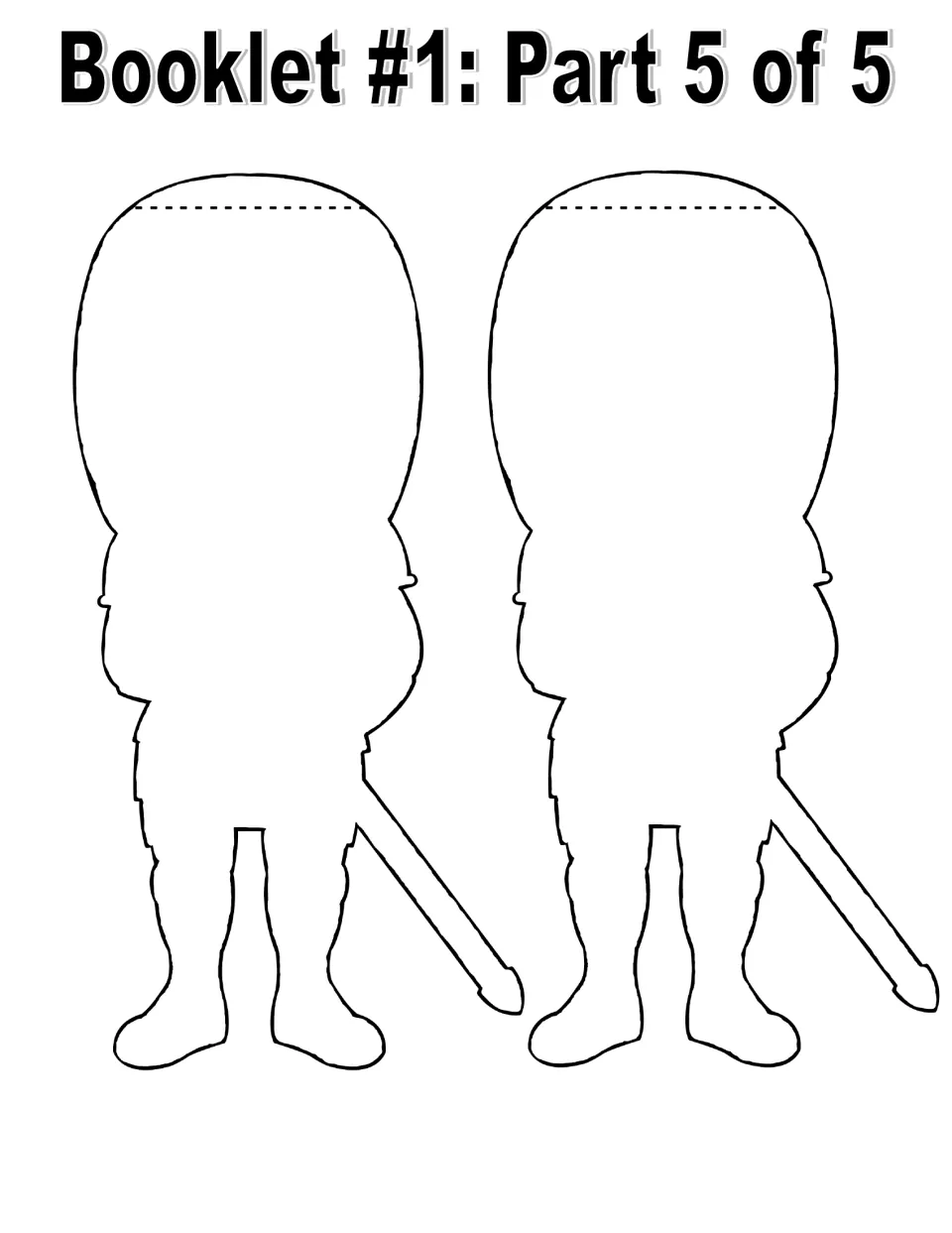 Color basic facts booklet, part 5 of 5: two blank Joan of Arc figure cutouts for additional information