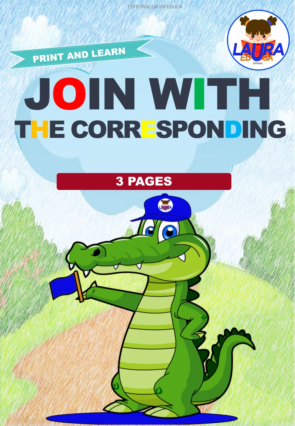 Cover of Join with the Corresponding, a flower matching resource labeled 'Print and Learn' and '3 Pages'