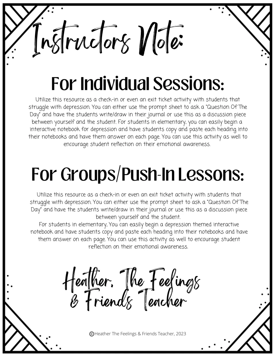 Instructors Note: using the prompts as a check-in, exit ticket or Question Of The Day in individual and group sessions