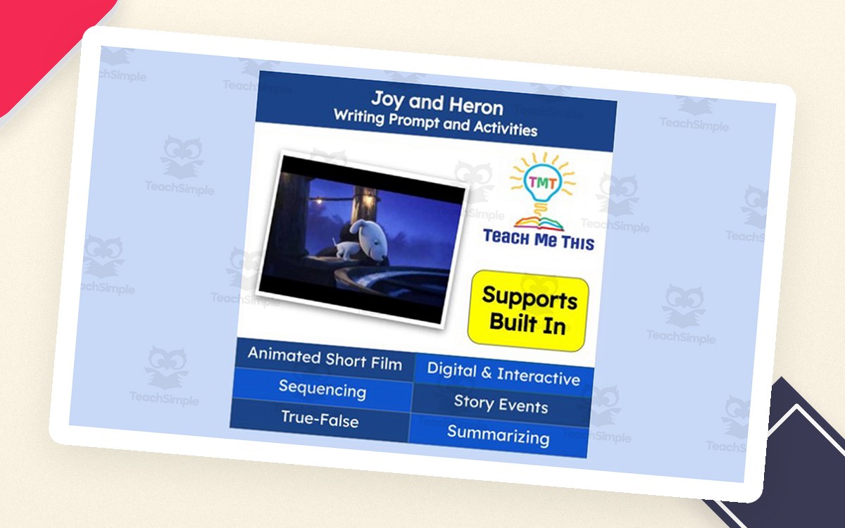 Joy and Heron Animated Writing Activity | Short Film teaching resource preview
