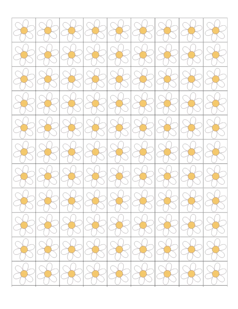 Printable daisy flower tokens to cut out and award for recalling memory game items and their related facts