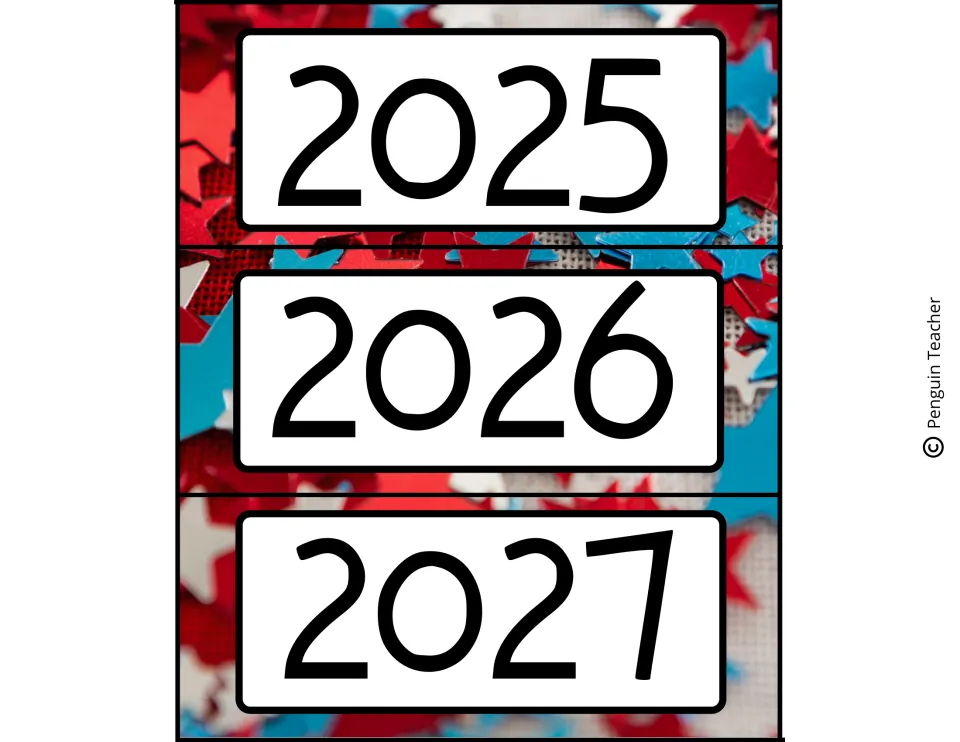 July calendar year labels for 2025, 2026 and 2027, the middle three labels in the set spanning 2022–2030.