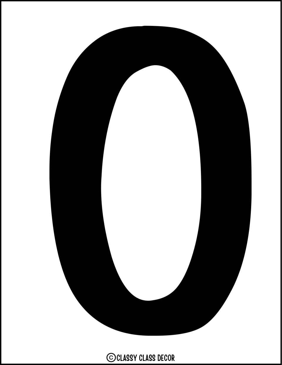 Display letter O in solid black, part of the lettering for the kit's summer bulletin board and door decor