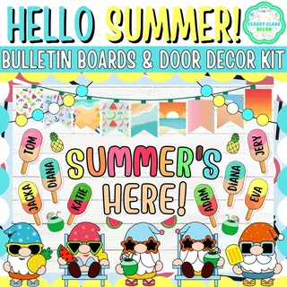 July & Summer Bulletin board And door Decor kit: Diving into Summer! – sample page 2
