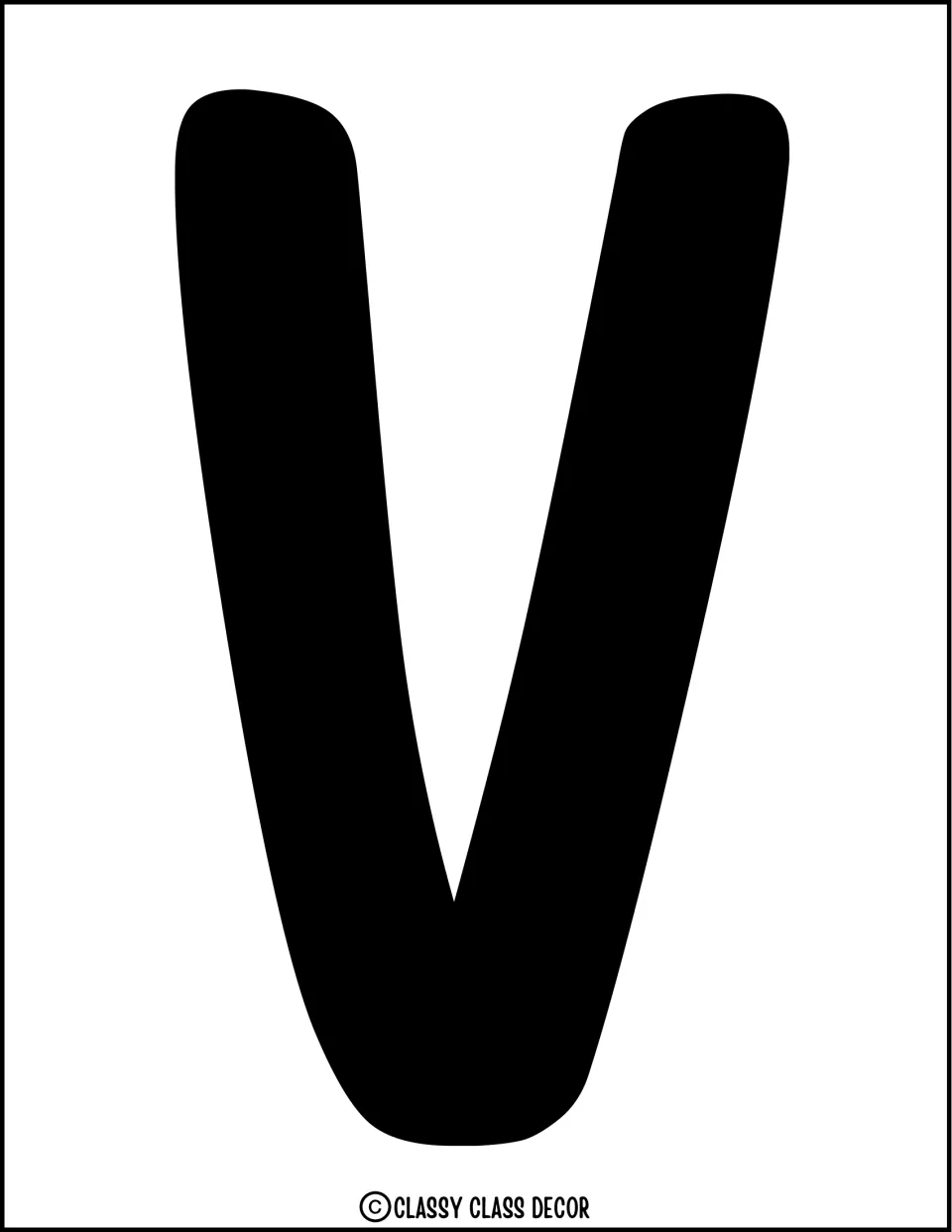 Heading cut-out: one bold black V filling the page, trimmed and pinned third in the D-I-V-I sequence