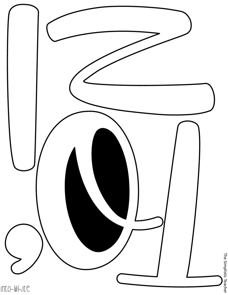 Black-shaded into letters with the inside of the o filled in black to skip interior cutting