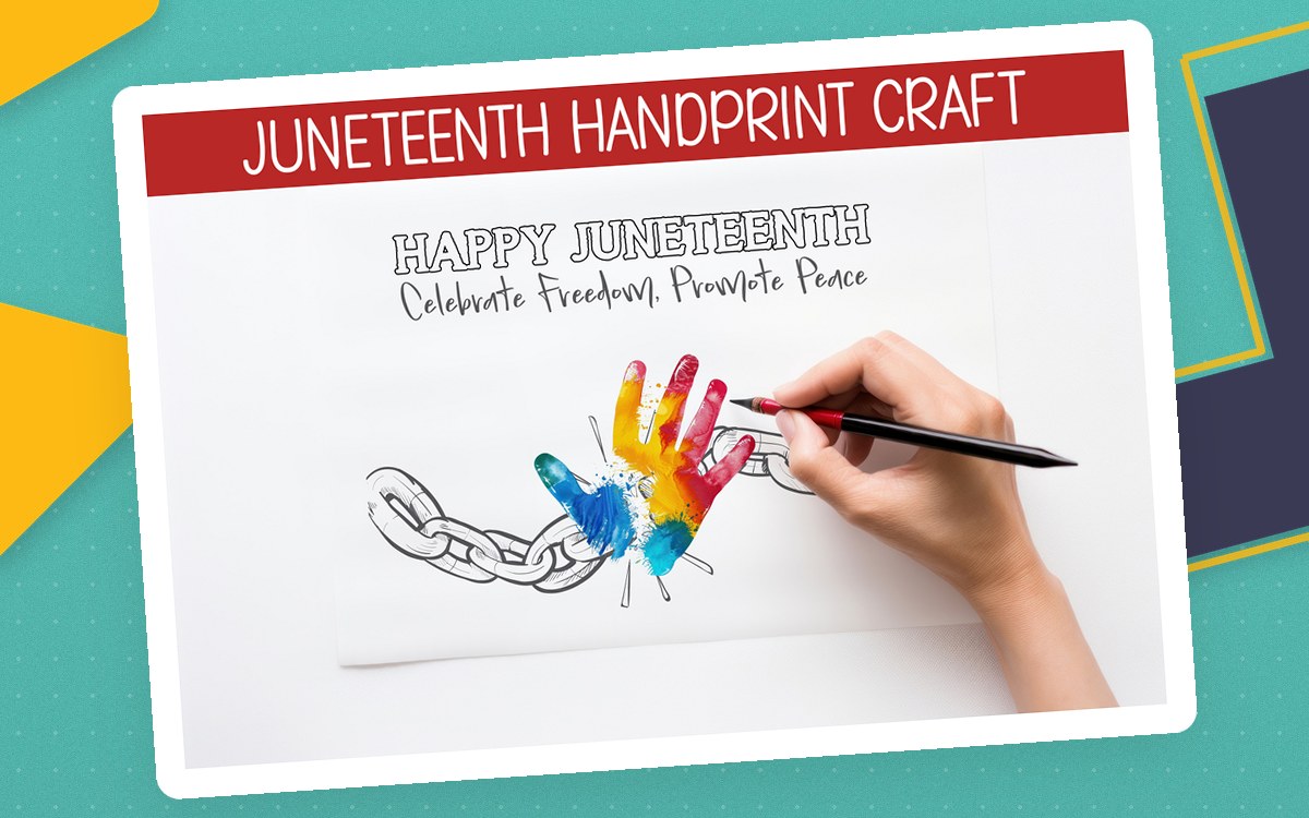 JUNETEENTH CRAFT, COLORING ACTIVITY, HANDPRINT ART, DIVERSITY POSTER preview