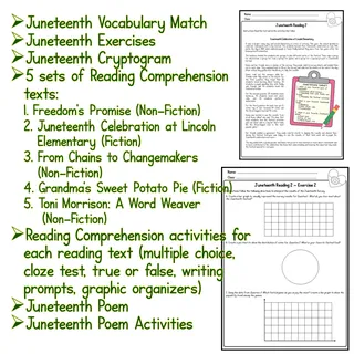 Juneteenth No-Prep ELA Worksheets 4th 5th 6th Grade 4 5 6 – sample page 2