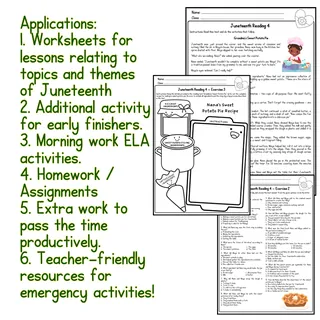 Juneteenth No-Prep ELA Worksheets 4th 5th 6th Grade 4 5 6 – sample page 3