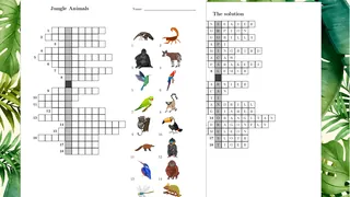 Jungle Animals Crossword Puzzle – cover