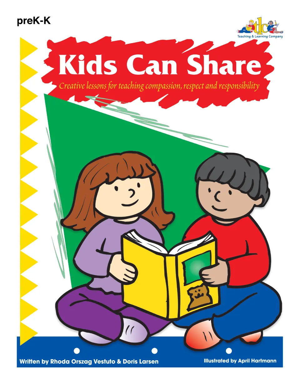 Kids Can Share cover, preK-K: lessons on compassion, respect and responsibility, two children reading a book together