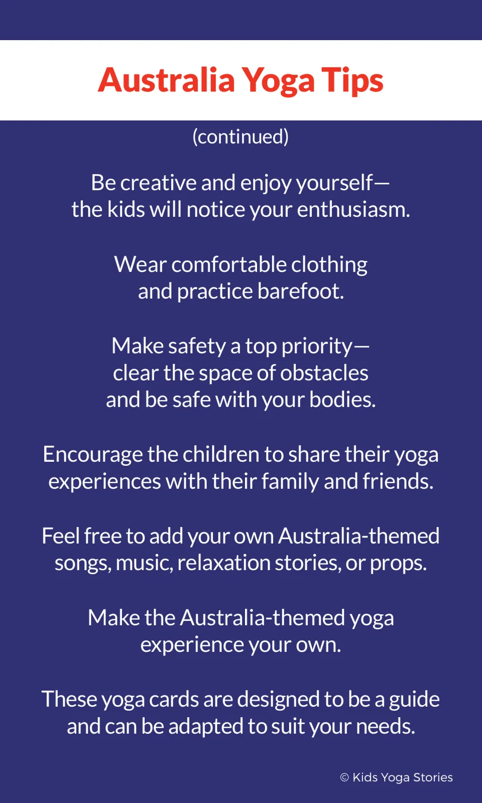 Yoga tips continued: wear comfortable clothing, practice barefoot, clear the space for safety and add your own props