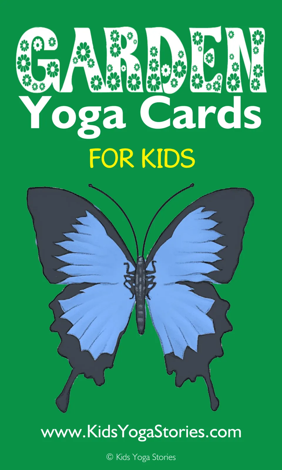 Cover of Garden Yoga Cards for Kids, a garden-themed movement card resource published by Kids Yoga Stories