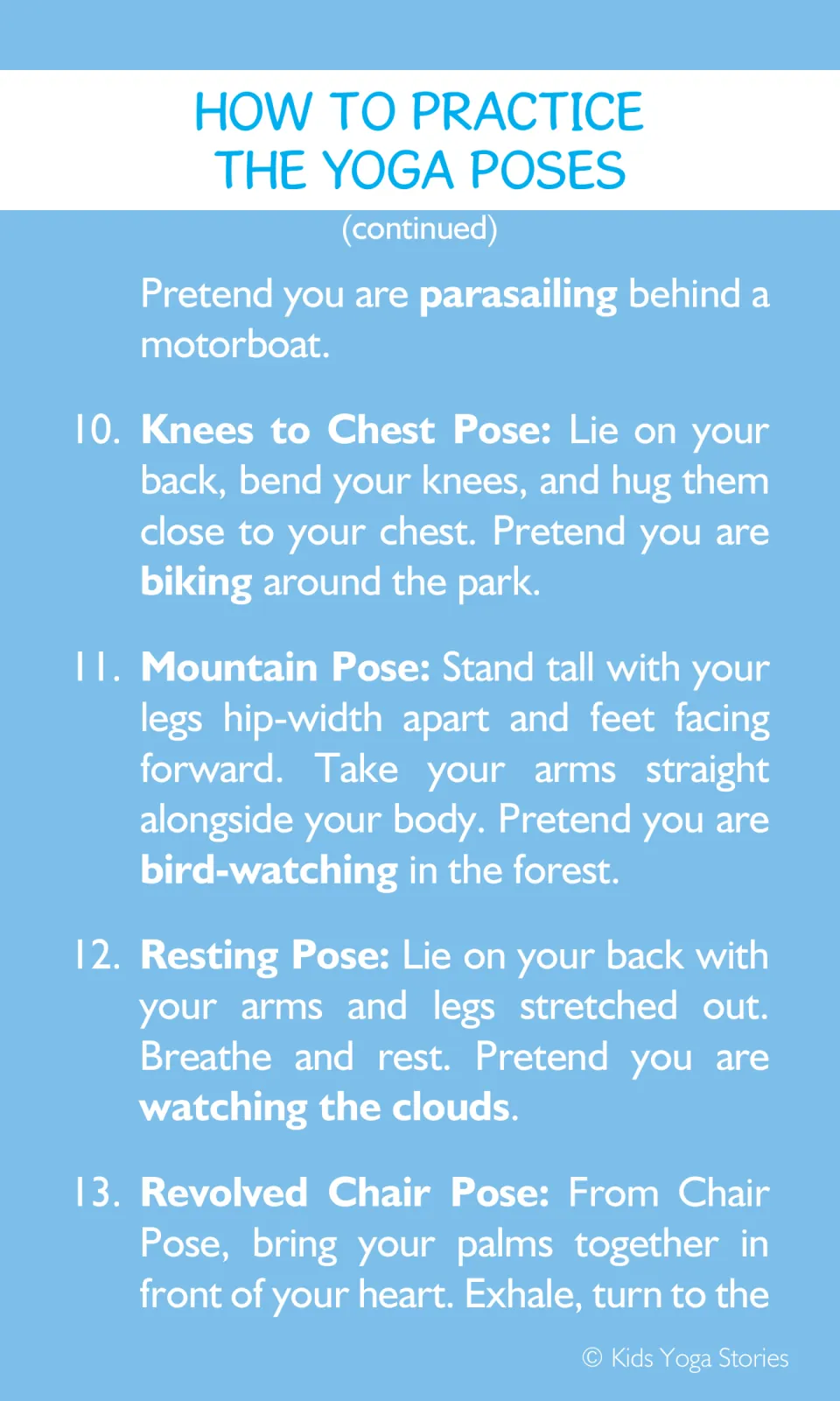 Yoga guide finishes Horse Stance, explains Knees to Chest, Mountain, and Resting Poses, and starts Revolved Chair