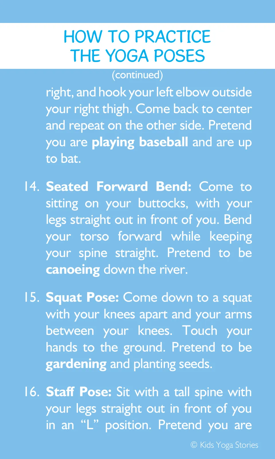 Yoga guide finishes Revolved Chair, explains Seated Forward Bend and Squat Pose, and begins Staff Pose