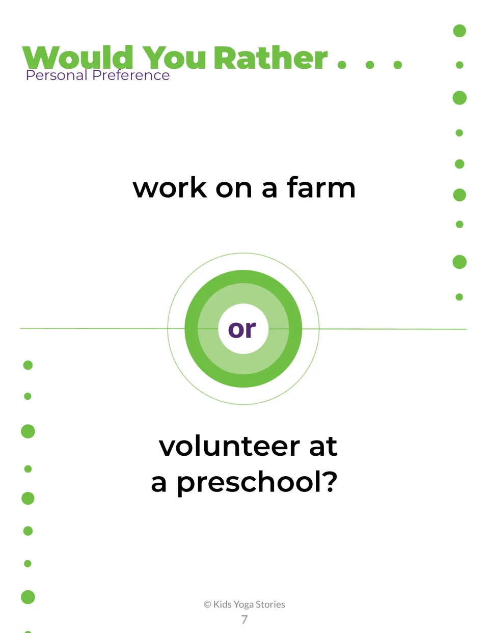 Choice card about helping out: students choose to work on a farm or volunteer at a preschool and give a reason