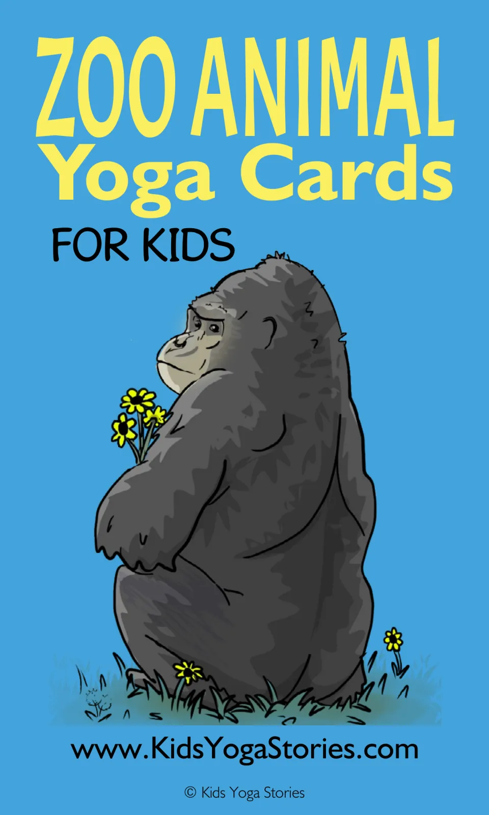 Cover of Zoo Animal Yoga Cards for Kids, a resource pairing animal cards with corresponding yoga poses