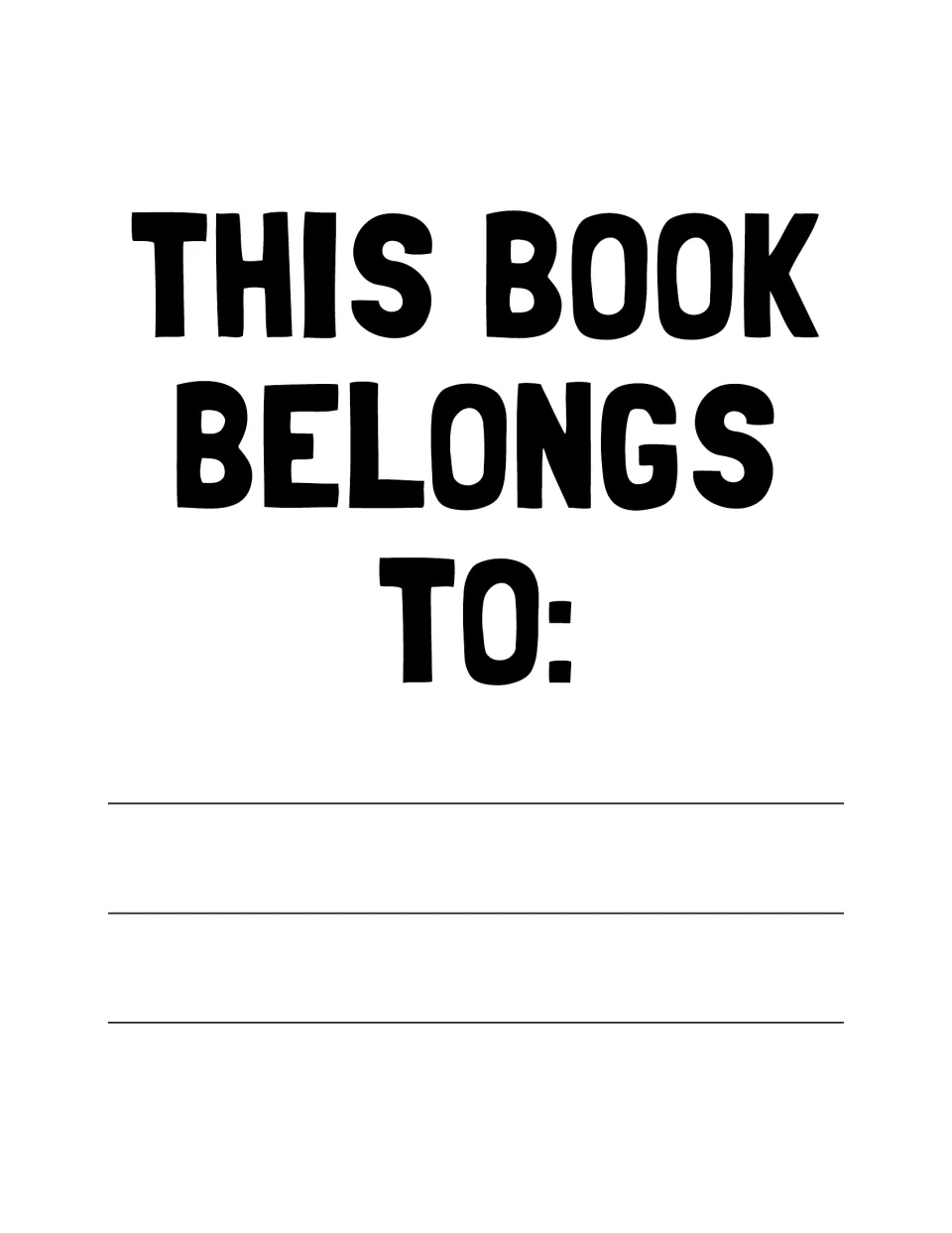 Ownership page: the heading "This book belongs to:" with space for the student to write their name