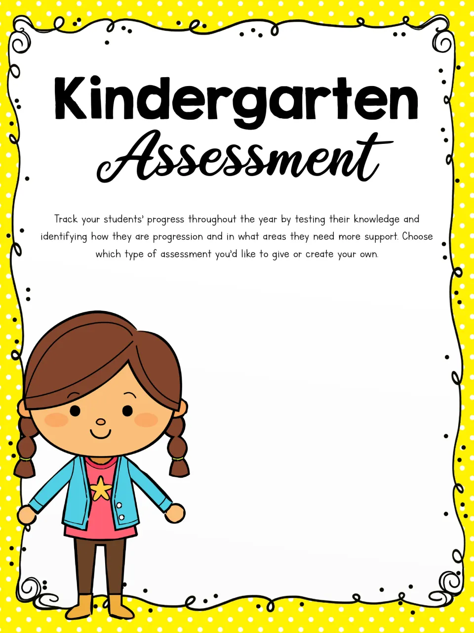 Assessment packet cover explaining how to track students' progress and identify areas needing support