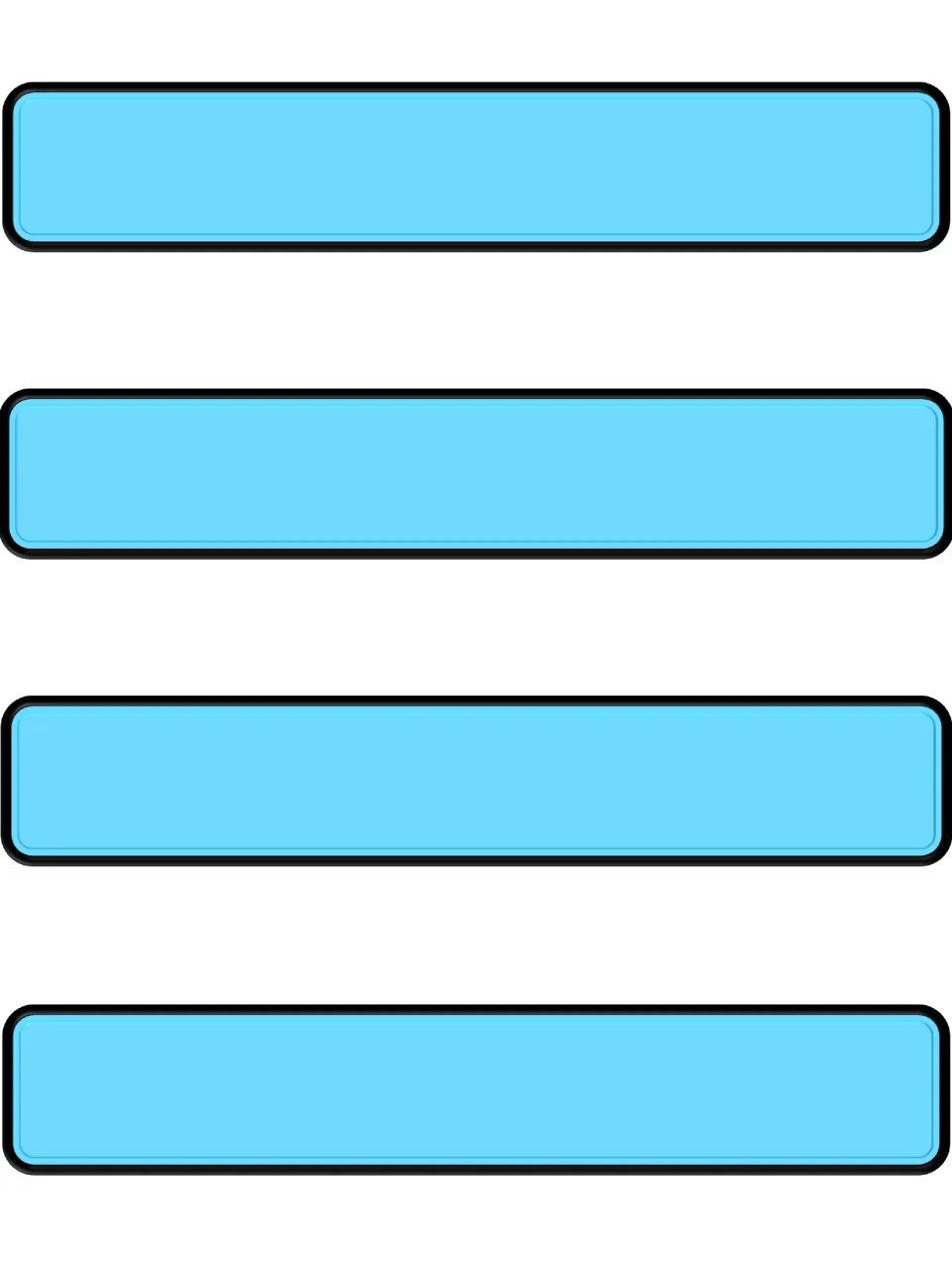 Four blue bracelet bands provide the color version of the blank bands used with chosen character-trait hearts