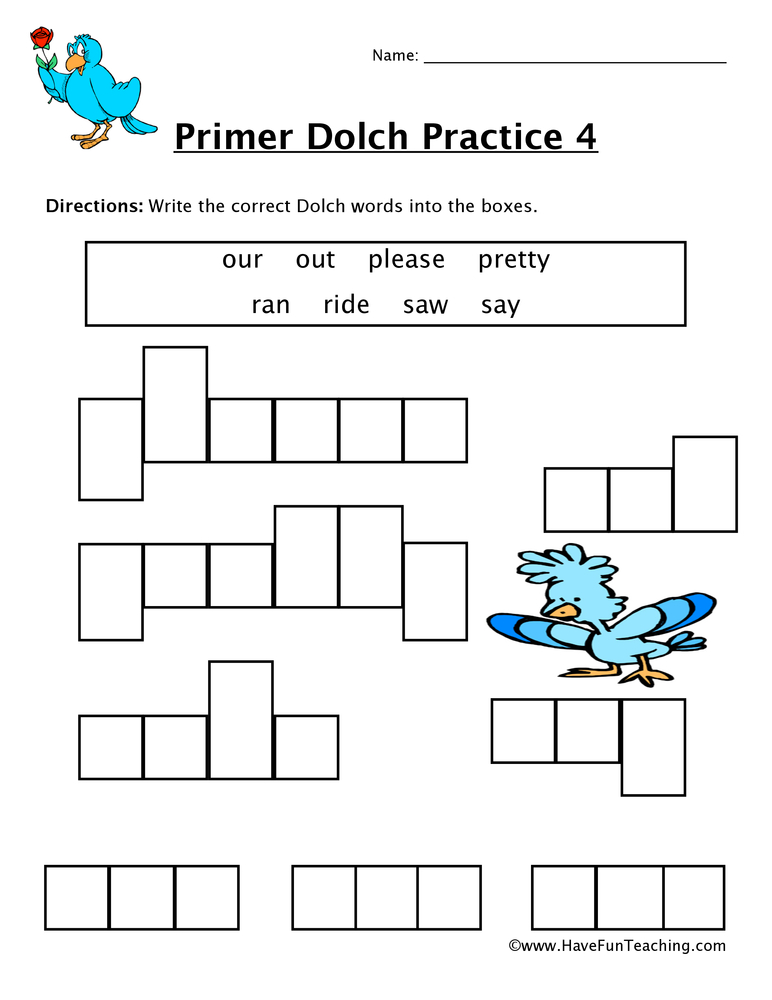 Kindergarten Sight Words O to S Worksheet teaching resource preview