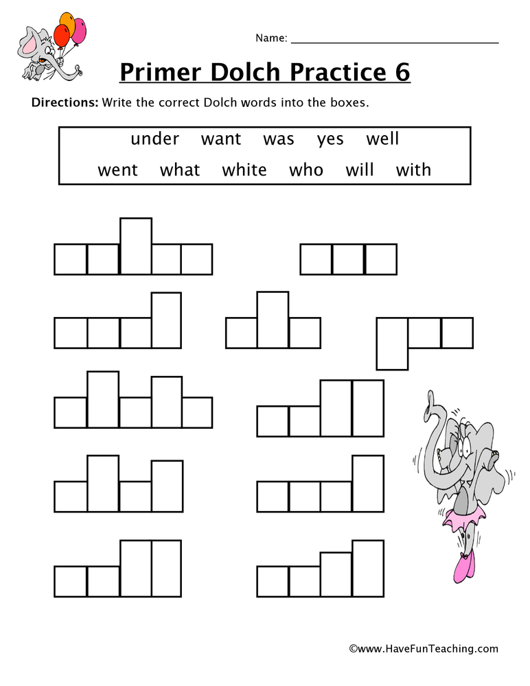 Kindergarten Sight Words U to W Worksheet teaching resource preview