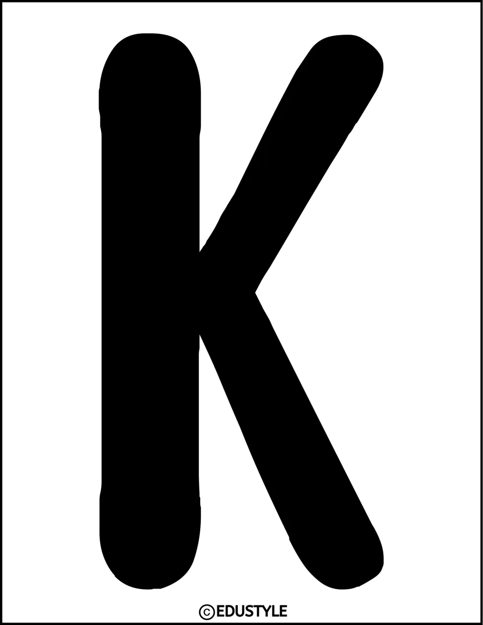 Black uppercase K, a cutout letter for the 'Kindness is Golden!' bulletin board or door display title