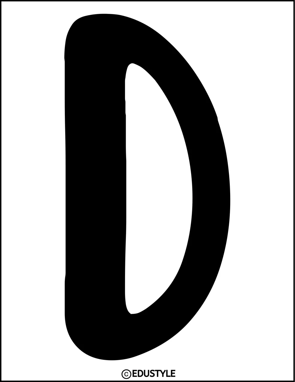 Black uppercase D, a cutout letter for the kindness message in the St. Patrick's Day classroom decor kit