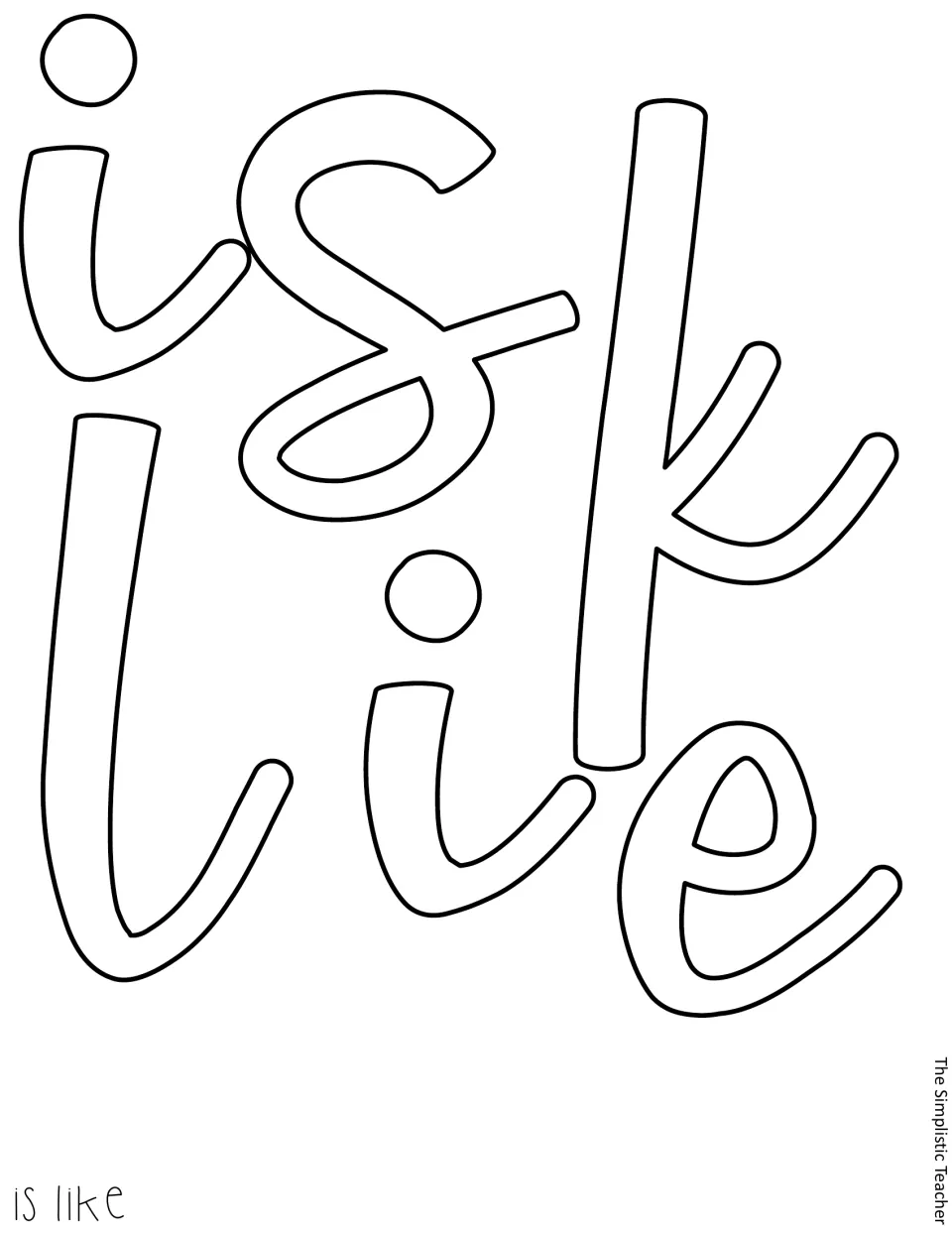 Outline cut-out pieces in a script font spelling the words 'is like' for the middle line of the kindness quote