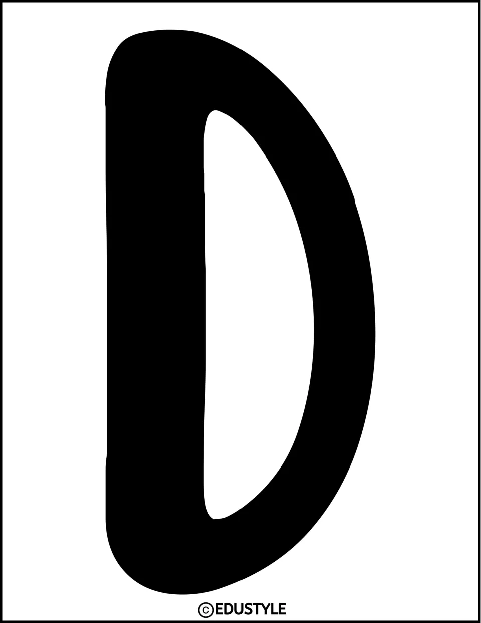 Black uppercase D cutout for the autumn bulletin board kit's 'Kindness Leaves Others Encouraged' display