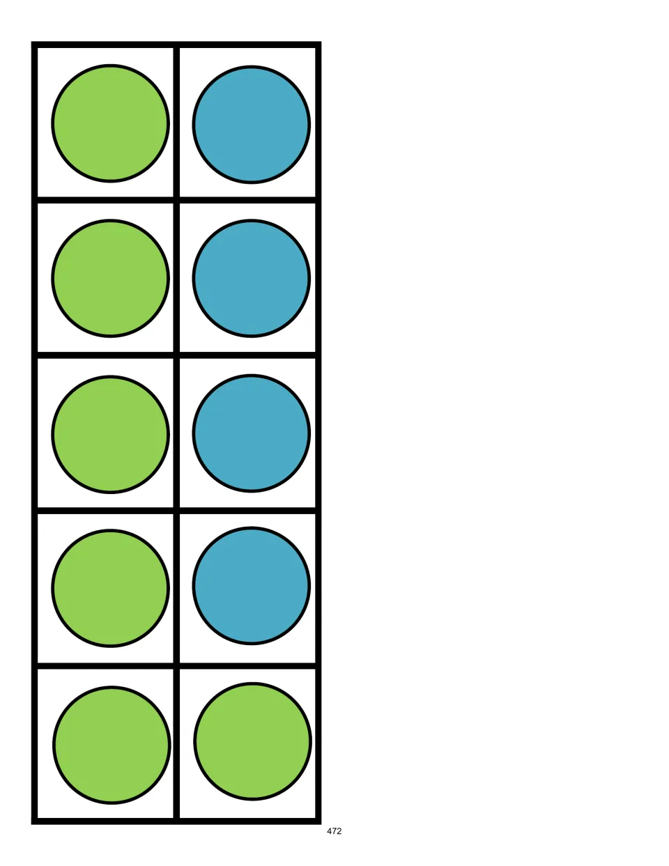Ten-frame activity card showing 6 green counters and 4 blue counters to match to an equation totaling 10