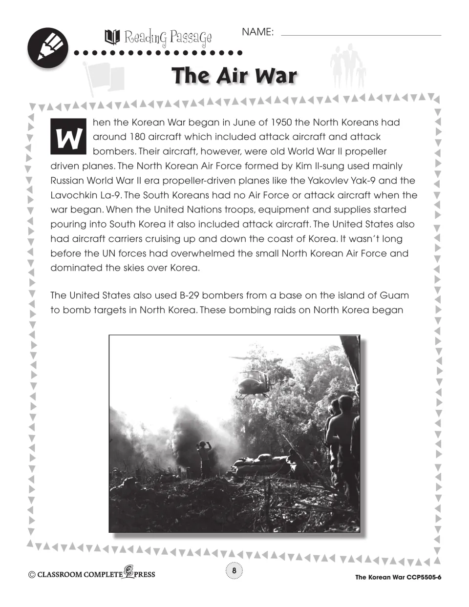 Air War reading passage, part 1: North Korea's 180 propeller planes, UN air dominance and B-29 raids from Guam