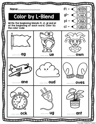 L- Blends Activity - Color By Code – sample page 2