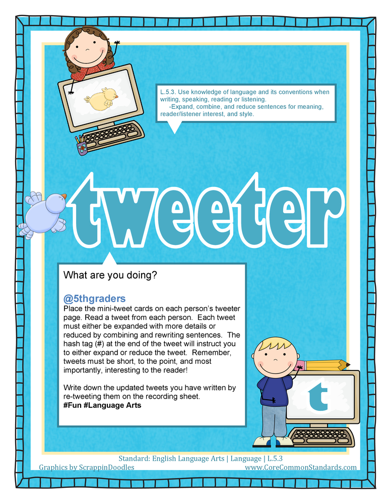 L.5.3 Common Core Activity by Teach Simple
