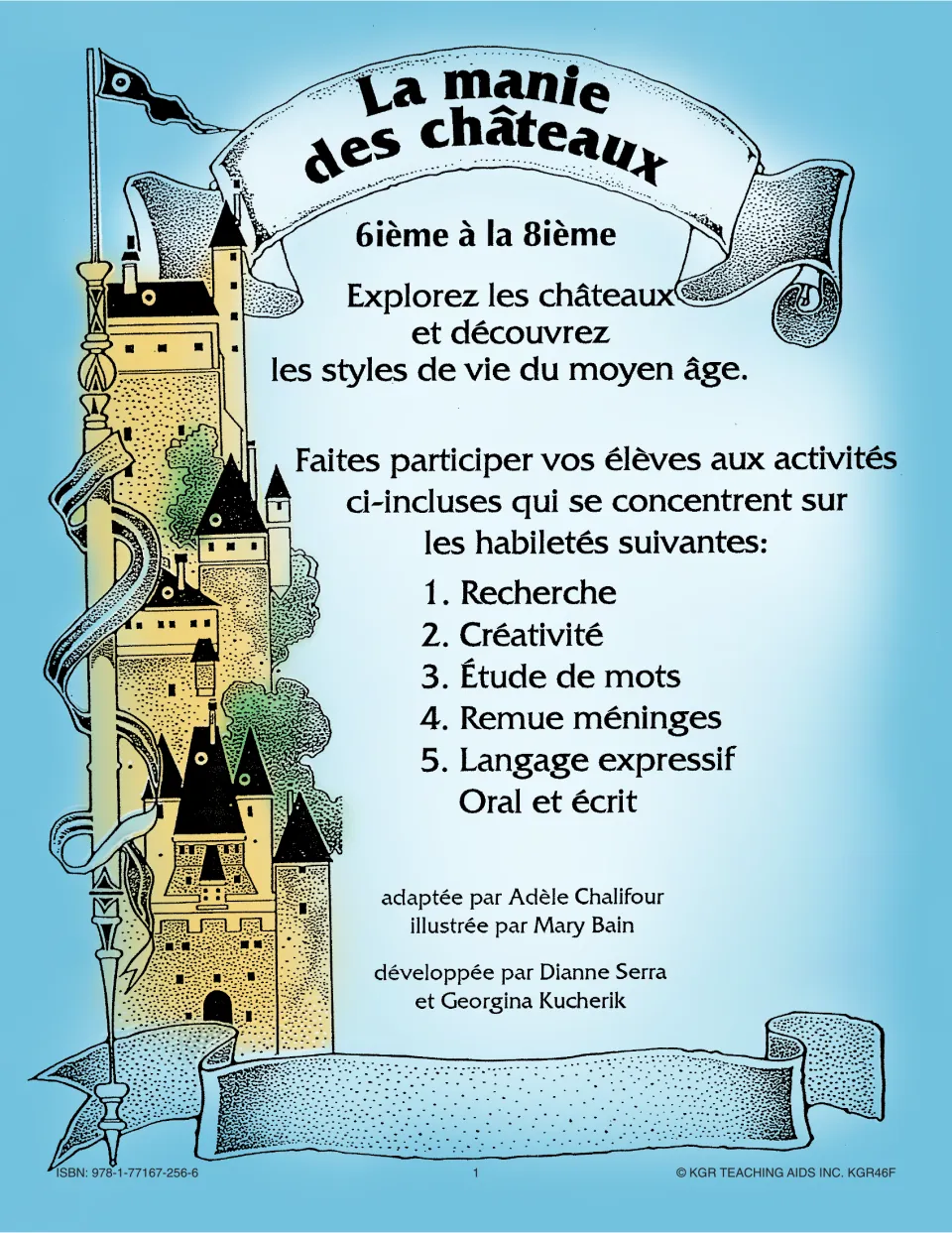 French castles unit cover on medieval life; skills include Recherche (research) and Étude de mots (word study)