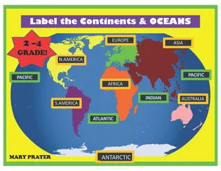 Label the Continents and Oceans – Map Activity – cover