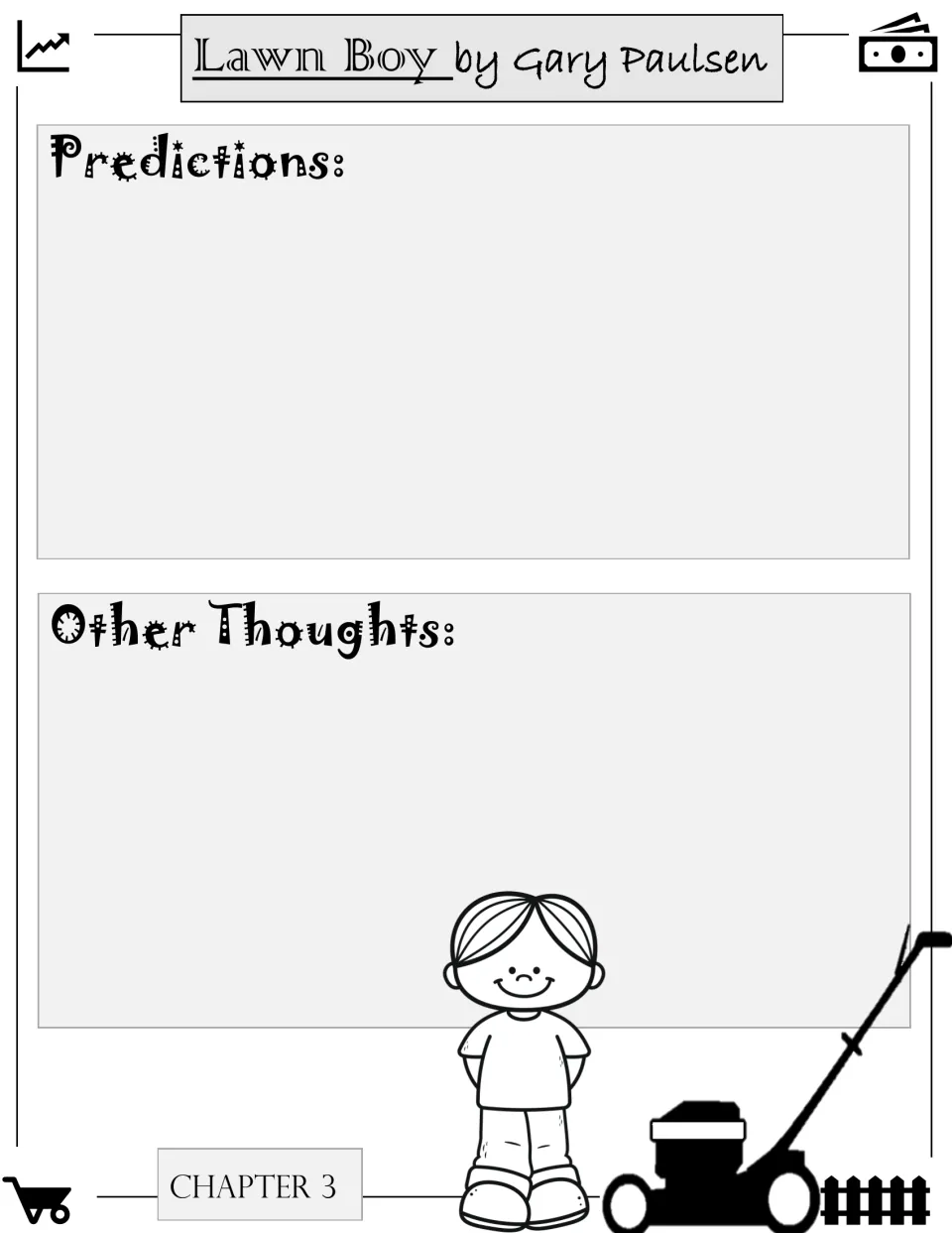 Chapter 3 predictions: students guess what comes next in the story and jot down other thoughts after reading