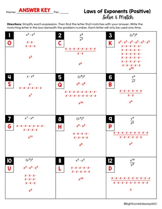 Laws of Exponents (Positive) - Solve + Match Worksheet – sample page 4