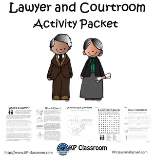 Lawyer and Courtroom Activity Packet and Worksheets – cover
