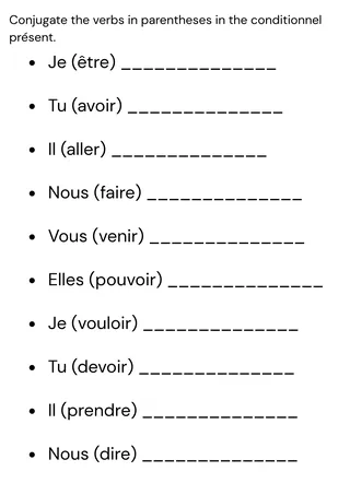Le Conditionnel Présent exercices et corrigés – sample page 2
