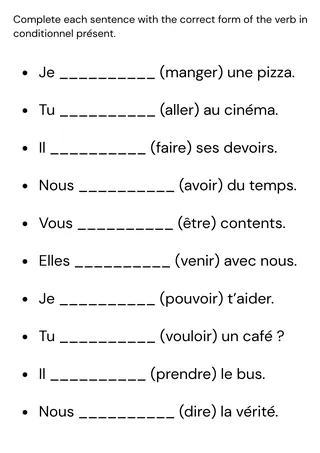 Le Conditionnel Présent exercices et corrigés – sample page 3