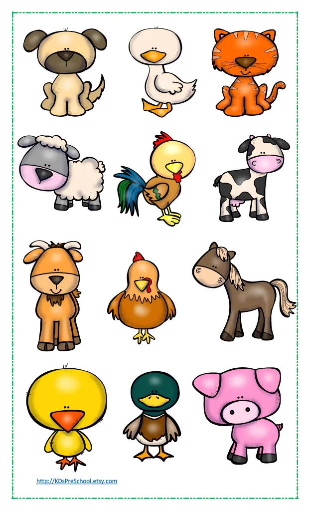 Farm Animals Matching Worksheet – Cut & Paste – cover