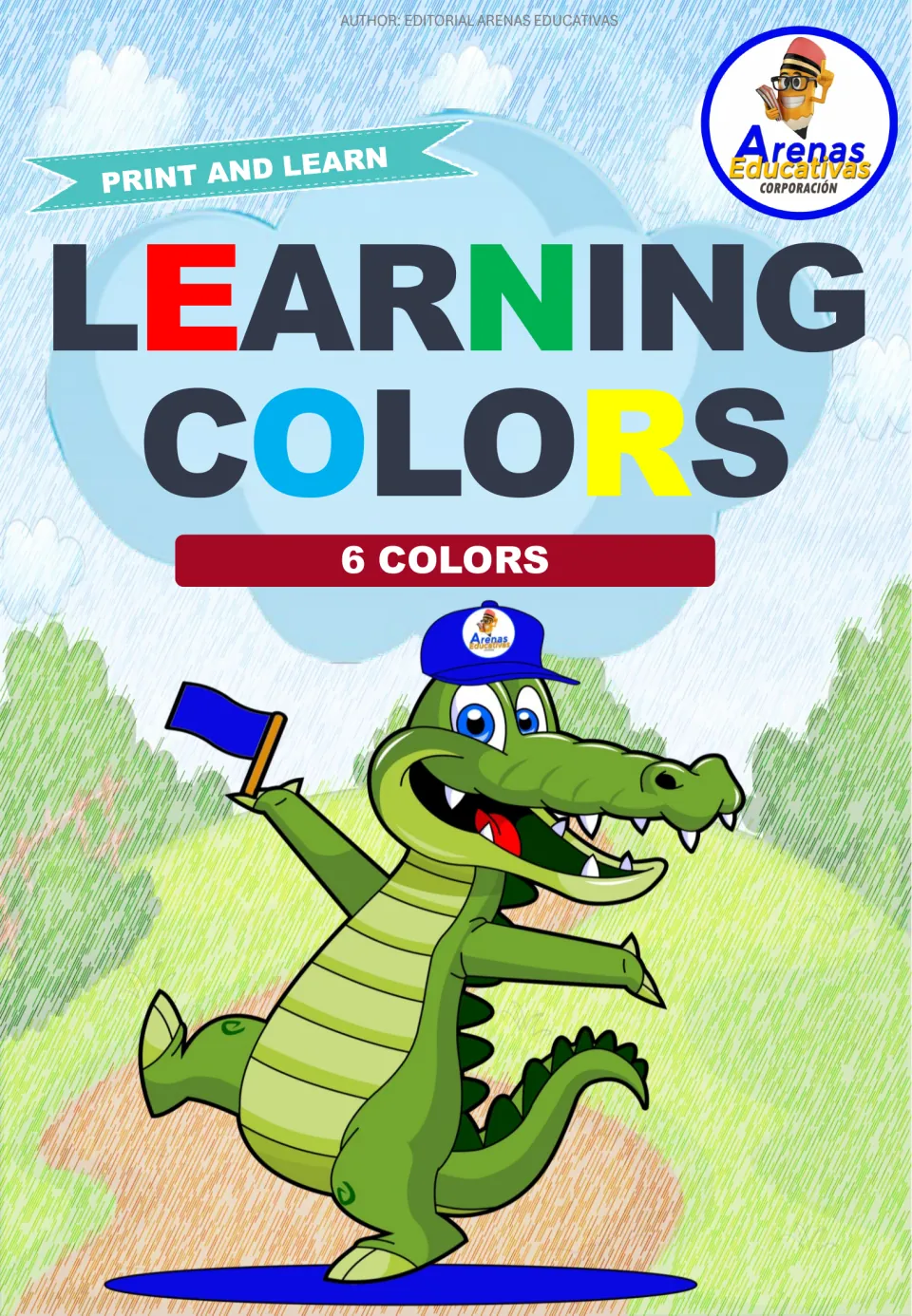 Cover of the color-matching resource, labeled 'Learning Colors,' '6 Colors,' and 'Print and Learn.'
