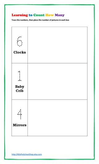 Learning to Count How Many Worksheets – sample page 3