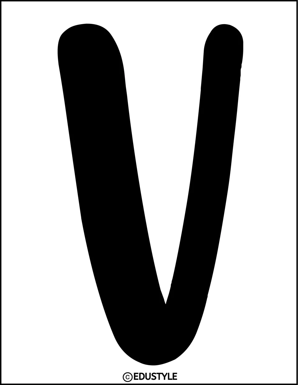 Black uppercase V, an individual display letter in the fall-themed bulletin board and door decor kit