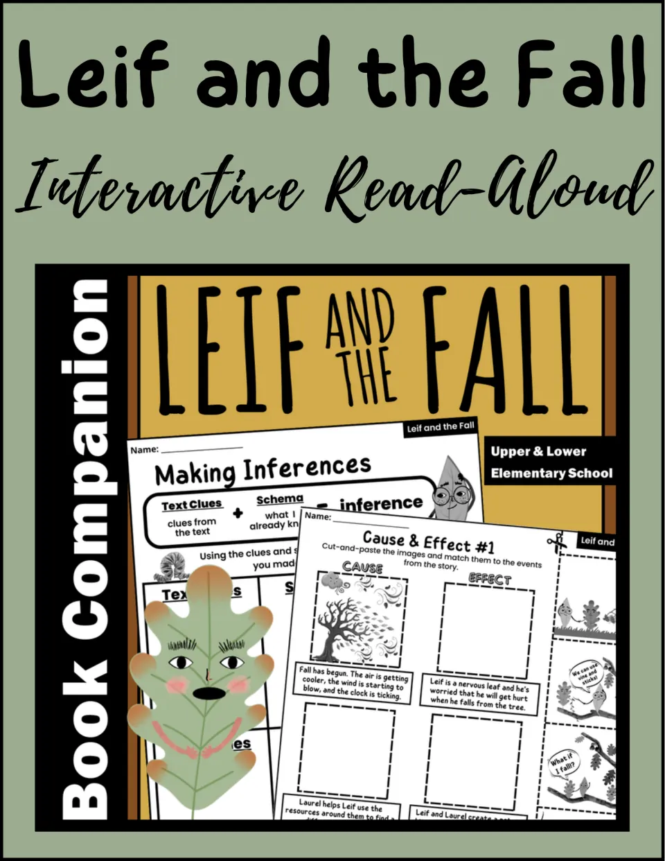 Leif and the Fall interactive read-aloud companion cover showing inference and cause-and-effect activities