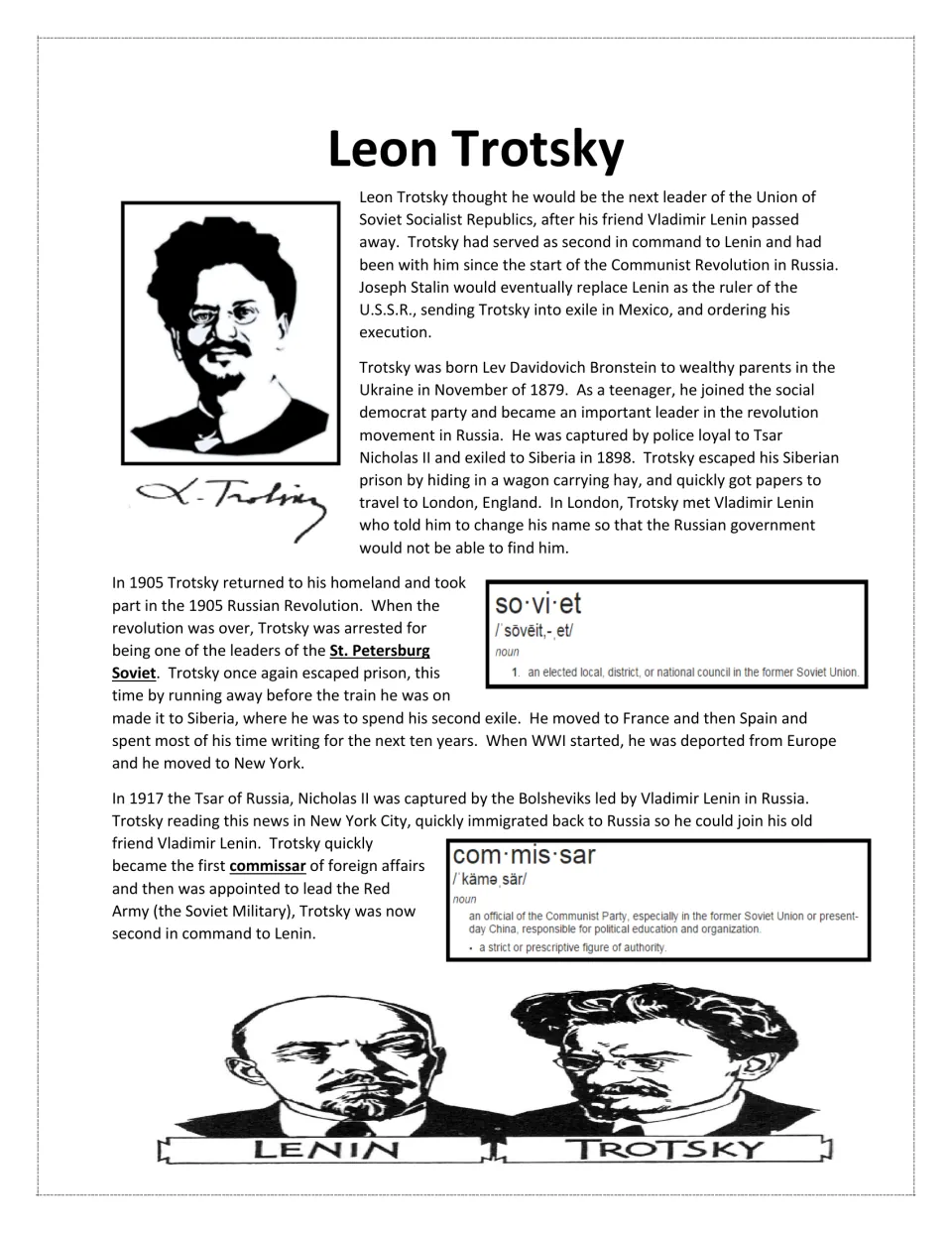 Biography reading, part 1: Trotsky's early life, escapes from exile, relationship with Lenin, and Red Army role