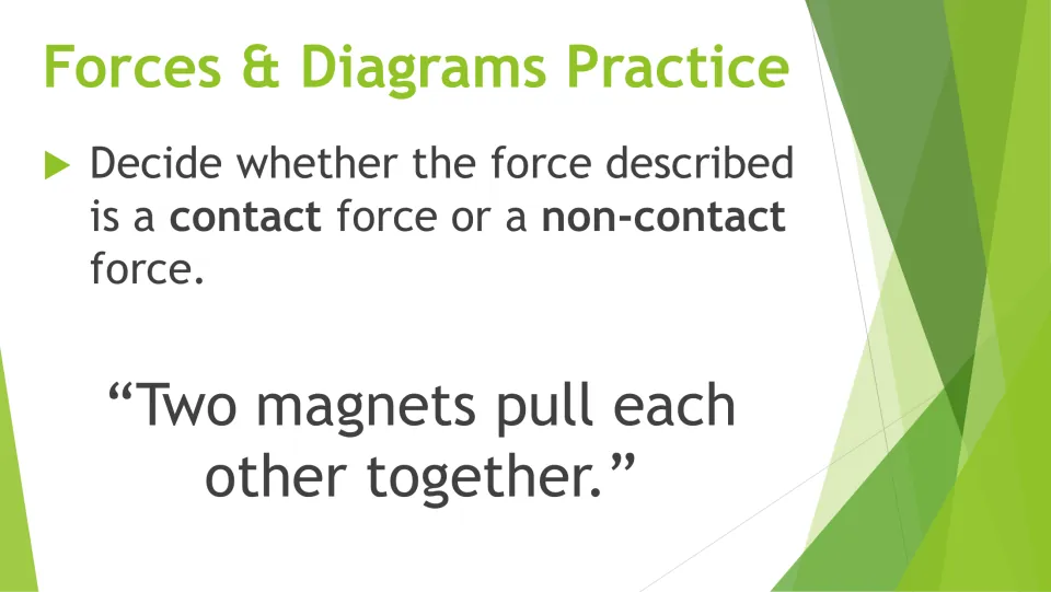 Contact vs non-contact forces: students decide which kind of force acts when two magnets pull each other together