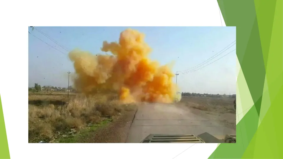Gas example photo for the matter lesson: a thick orange cloud billowing across a rural road beside power lines