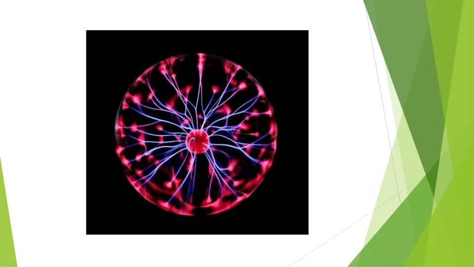 Plasma ball photo: pink and blue electric filaments branching out from a glowing center to the glass sphere